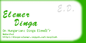 elemer dinga business card